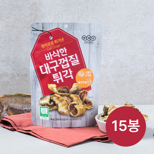 [오희숙전통부각] 바삭한 대구껍질튀각 30g x 15봉 (무료배송)