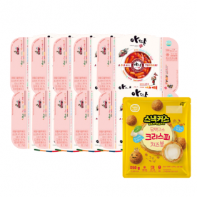 [임박] 아딸 국물떡볶이 295g x 10팩 + 쉐프스토리 단백고소 크리스피치즈볼 350g x 1팩 (무료배송)