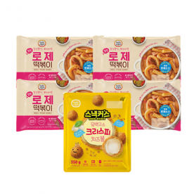 [임박] 쉐프스토리 로제떡볶이 250g x 4팩 + 쉐프스토리 단백고소 크리스피치즈볼 350g x 1팩 (무료배송)