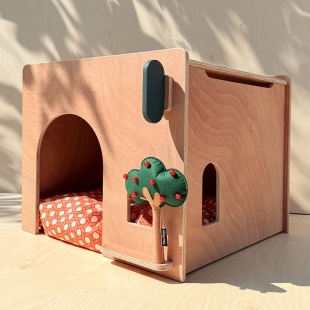 빌라 마드리드 예쁜 소형견 원목 DIY 강아지 집 고양이 하우스 숨숨집