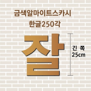 금색알마이트스카시(한글)250각 입체글자