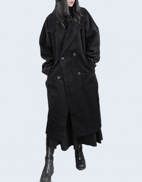 oversized velvet double coat