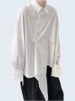 Asymmetric design dismantling loose shirt