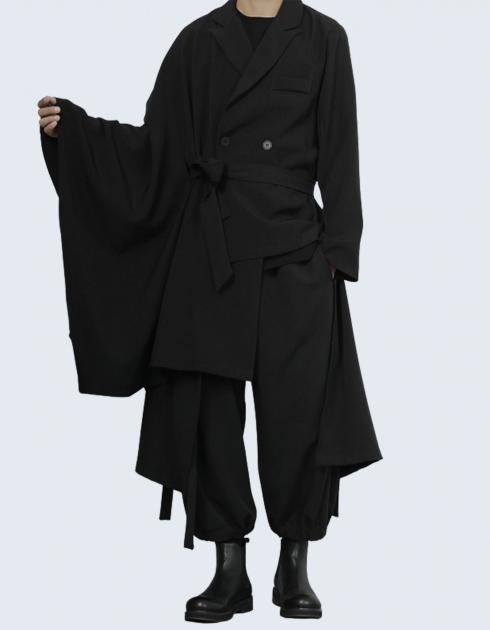 Asymmetric robe jacket.