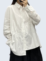 Asymmetric pleated shirt