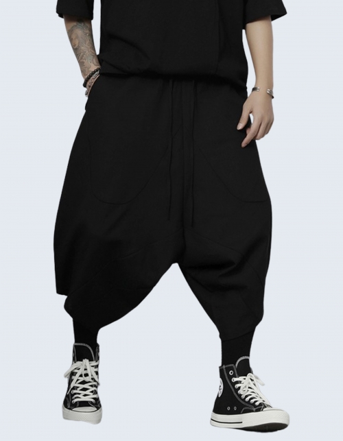 Simple crop baggy pants