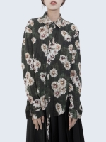 Unbalanced Retro Flower Shirt