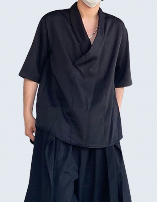 Japanese Style Drape V-Neck Shirt