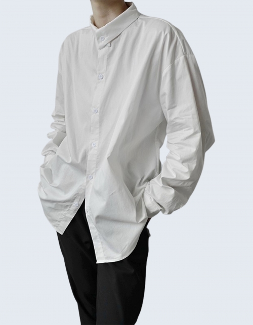 Retro high-collar casual shirt