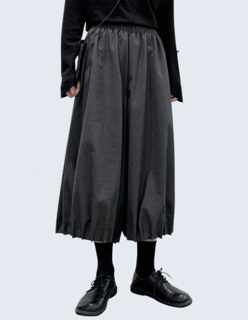 loose-fit casual woolen wide pants