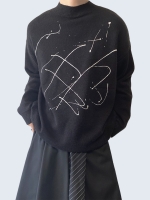 Painting Art Half Turtleneck Knit