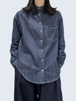 short collar denim shirt