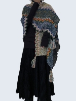 Retro Style Flower Shawl Cape