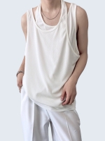 Fake two-piece loose sleeveless