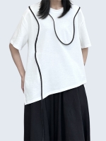 Wave String Round Neck T-Shirt