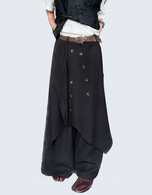 High-End Apron Button Pants