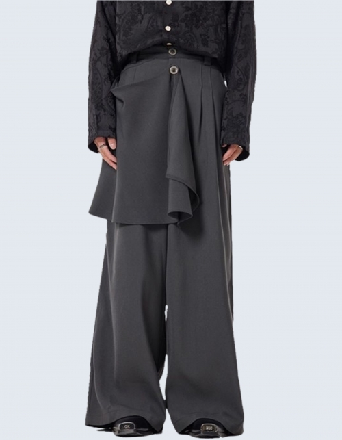 Loose Fit Small Cape Wide Slacks