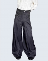 neutral style casual high-waist pants