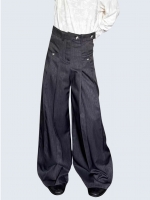 neutral style casual high-waist pants