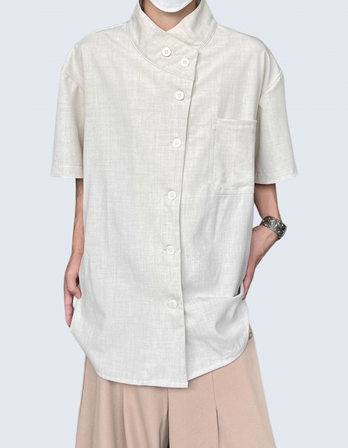 Chinese Style Up Collar Shirt