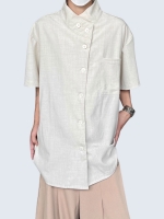 Chinese Style Up Collar Shirt
