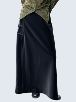 Chinese Style Buckle Slit Drape Skirt