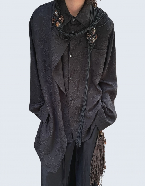 relief embroidered layered shirt