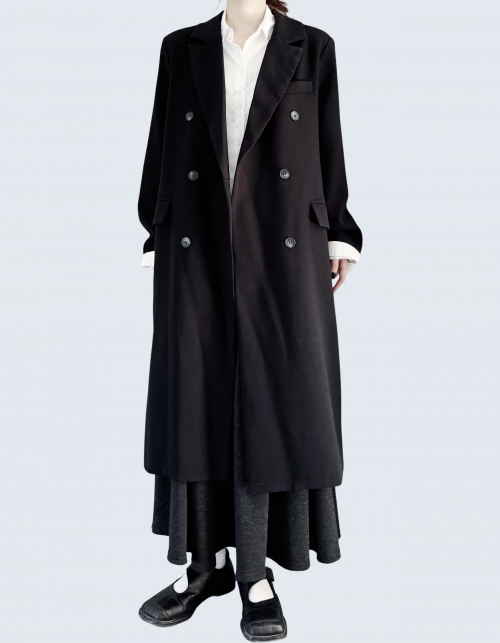 Simple design double collar coat