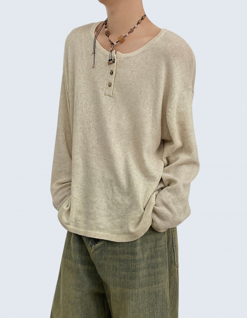 Lage Henry Collar Loose Knitwear