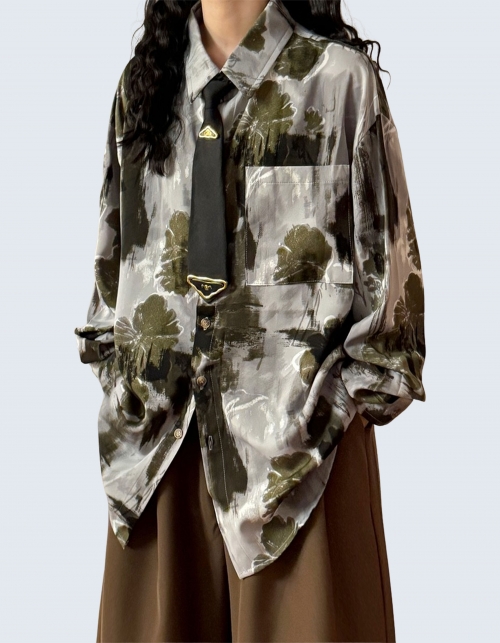 Oil Painting Style Long Sleeve Shirt