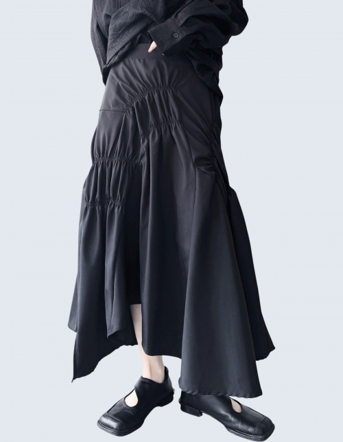 Fishtail unbalanced long skirt