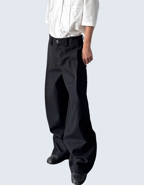 high-waist two-tuck slacks