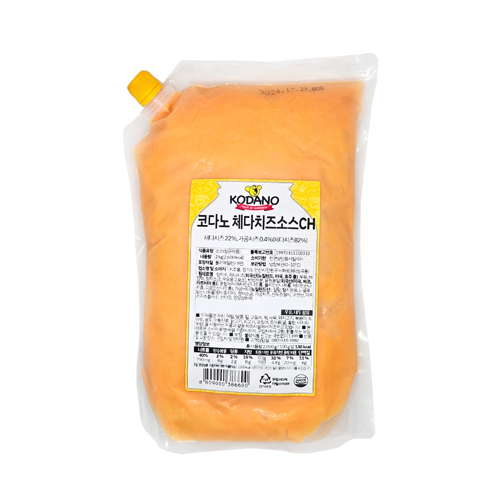 조흥 코다노 체다치즈소스ch 2kg 냉장