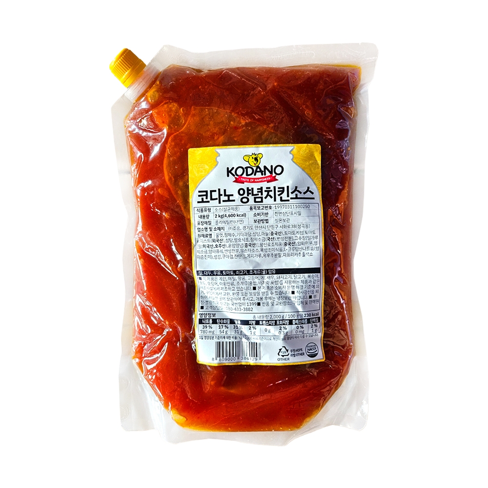 조흥 코다노 양념치킨 소스 2kg 상온