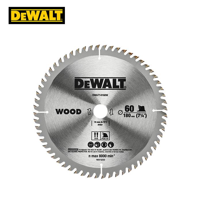 디월트 DWA714160W 원형톱날 목재 180 (7¼) 19mm 60T 1.6t