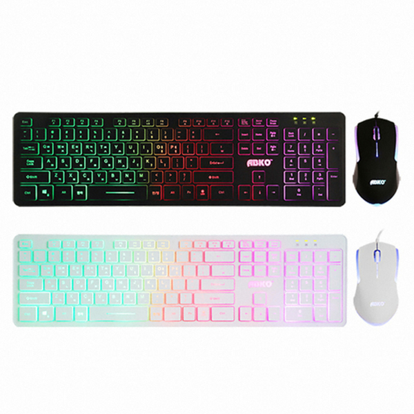 ABKO KM120 RGB 멤브레인 키보드 마우스 합본