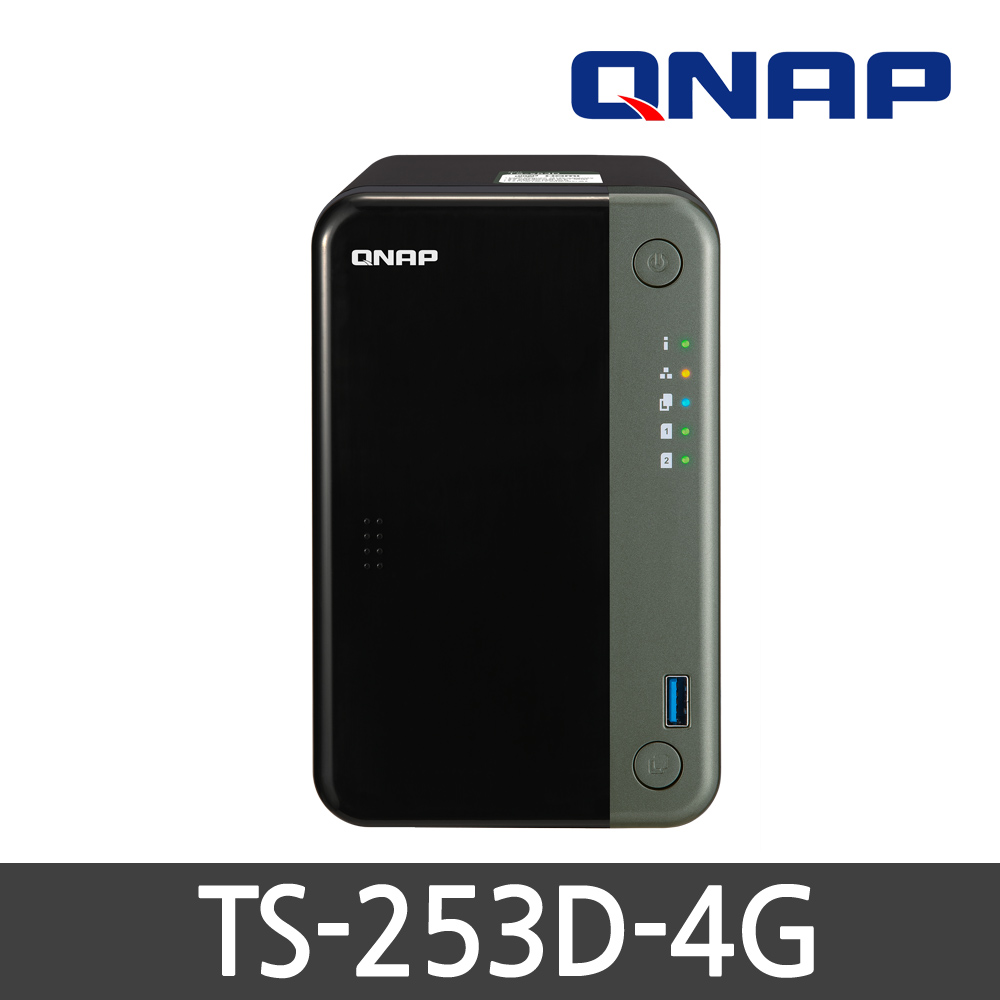 Qnap TS-253D-4G/2베이/타워형 NAS/하드미포함