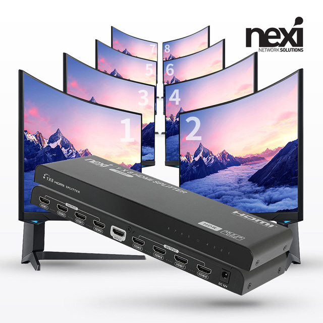 NX1264 HDMI 8:1 분배기 4K해상도 NX-4K0108-HDR