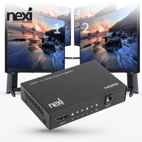 NX1297 4K 1:4 HDMI 분배기 철재 USB전원 NX-4K0104SP-60C