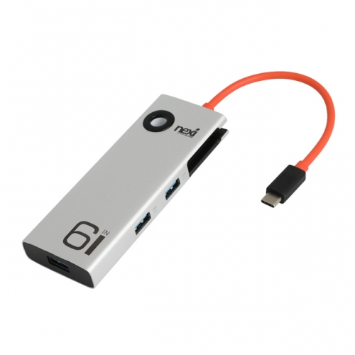 NX1380 6 in 1 USB Type-C 멀티 허브 NX-U31M6-TOUCH