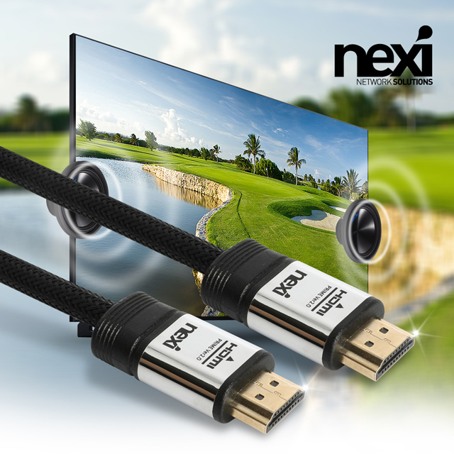 NX969 HDMI V2.0 샤이닝 블랙 케이블 10M (NX-HDMI20-SB100)