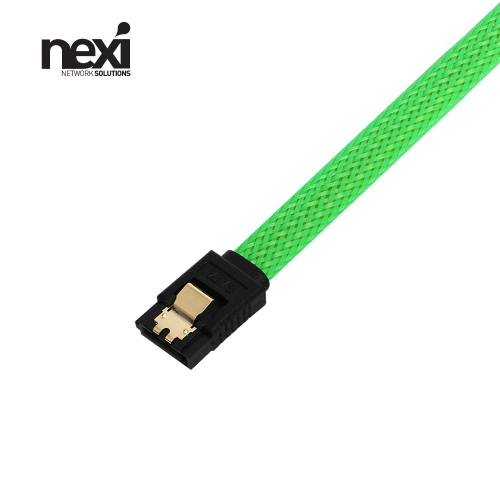 NX1252 SATA3 Lock 케이블 ㅡ자 락형 0.3M 그린