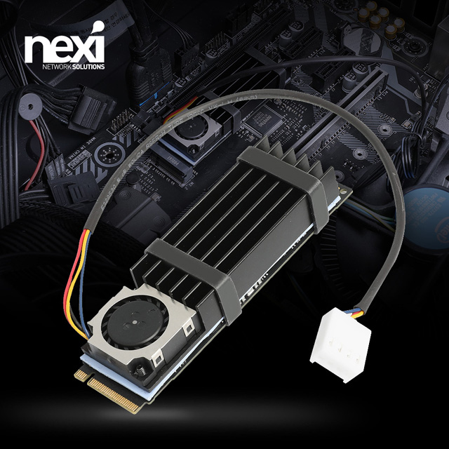 NX1084 NVMe M.2 SSD 방열판 1팬 쿨러 쿨링 효과 (NX-HS-1FAN)