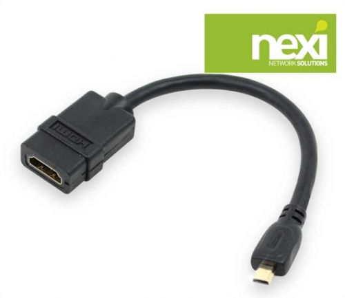 NX263 Micro HDMI(M) - HDMI(F) 젠더 15cm