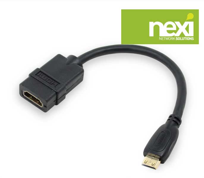 NX264 Mini HDMI(M) - HDMI(F) 젠더 미니 15cm