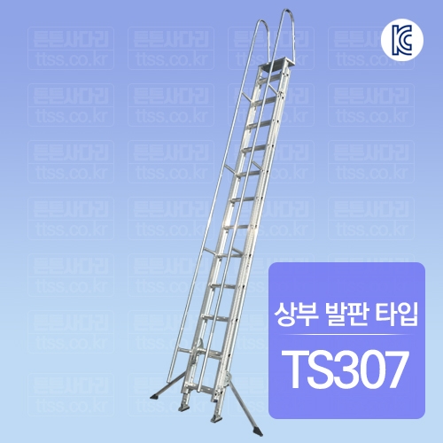 안전손잡이 2연식 로프사다리 : 상부 발판 타입 TS307
