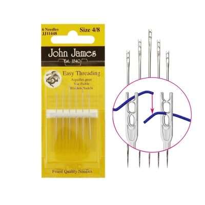 존제임스 쉽게꿰는 뾰족바늘 Easy Threading 4/8호(6개세트)-JJ11448