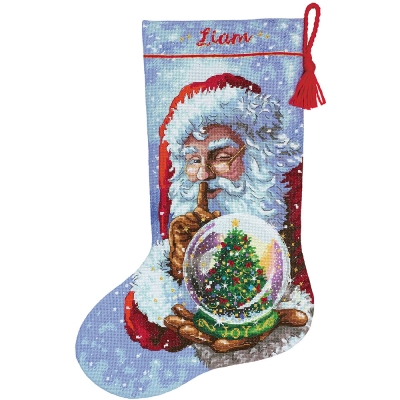 외국 십자수패키지 Dimensions Gold/ 양말 Santas Snow Globe Stocking-70-08985