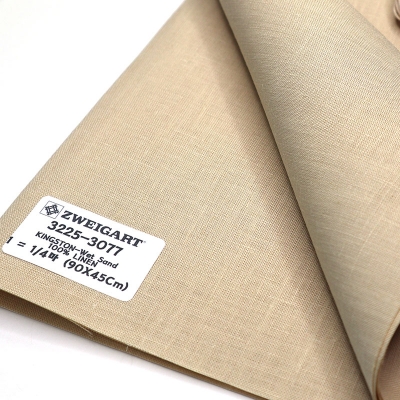 쯔바이 56카운트 프랑스자수원단(180Cm광폭)-KINGSTON-Wet Sand/3225-3077(손수건에 적합)