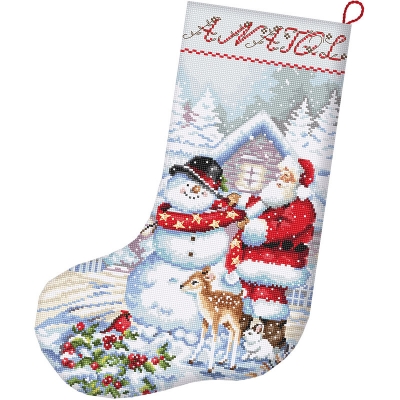 외국 십자수패키지 LETISTITCH/ 양말 Snowman and Santa Stocking-L8016